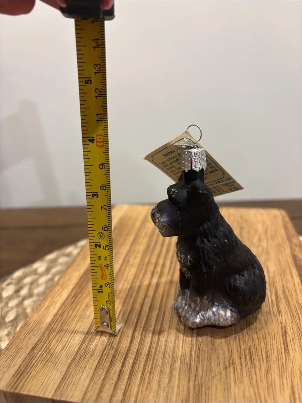 Old World Christmas Black Schnauzer Dog Ornament - Holiday Pet Decoration